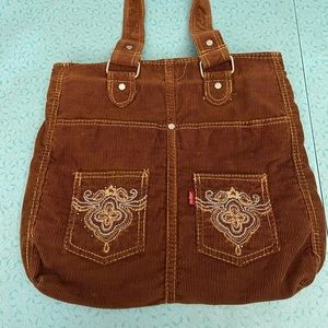 Vintage Levi’s Brown Corduroy Embroidered Purse